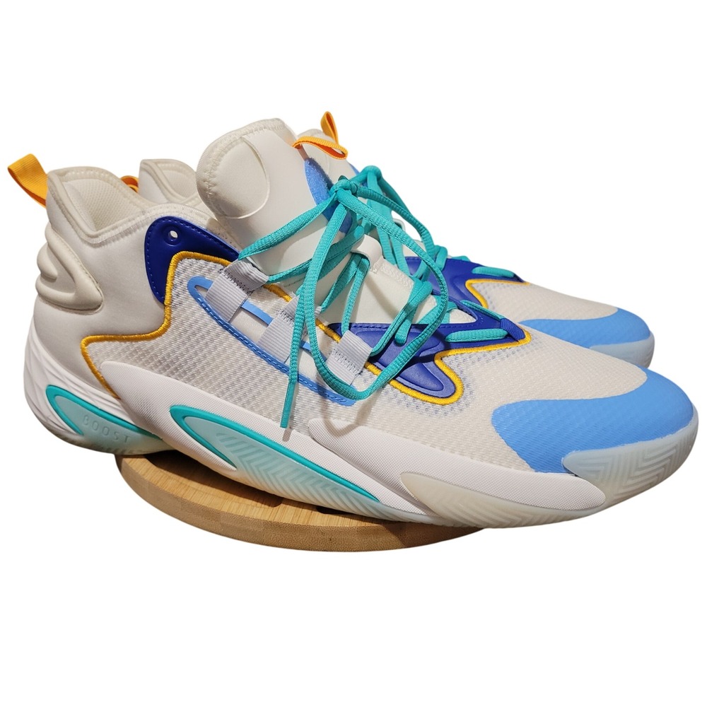 adidas Boost Basketball Shoes New York City Hoop Men's 15 White Blue IF4285 NEW